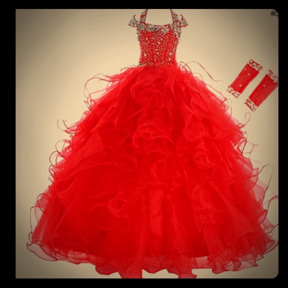 Girls Red Pageant/homecoming gown